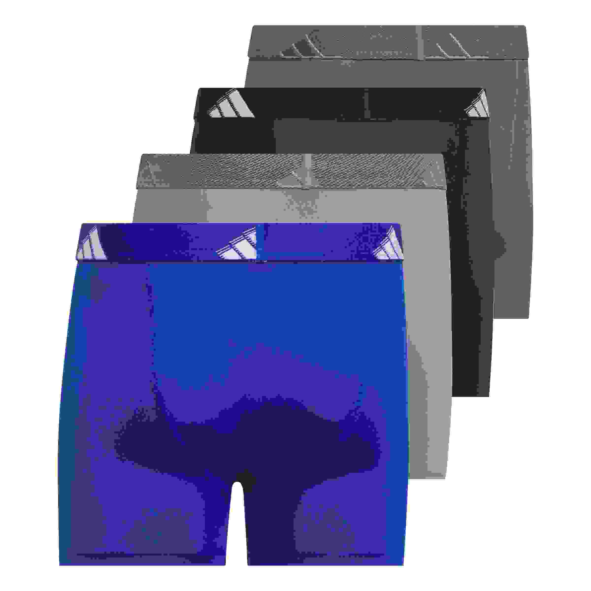 adidas Boys' Microfibre 4-Pack Blue/Grey/Black Boxer Brief